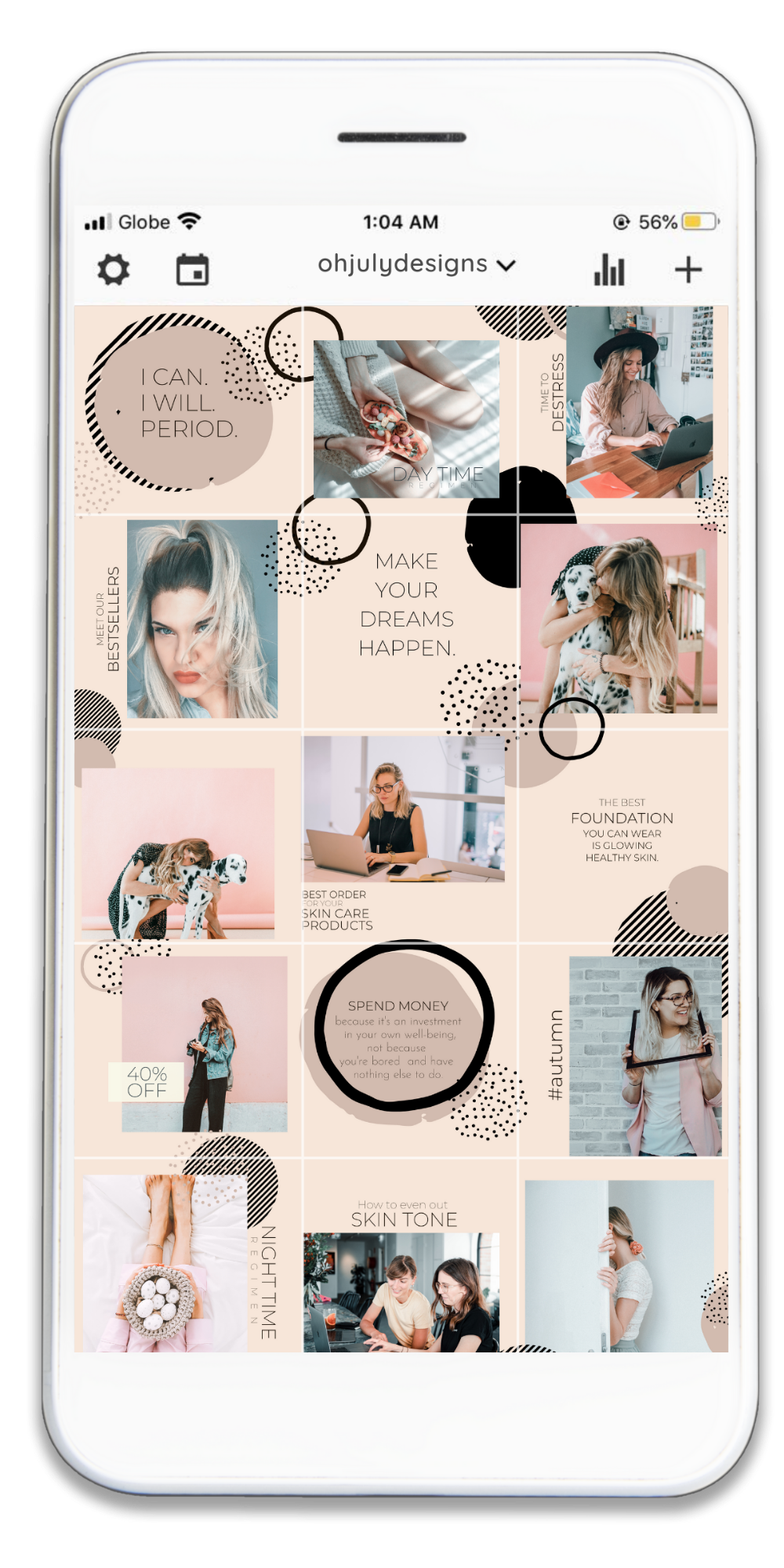 Customizable Instagram Puzzle Feed Template in Canva. Plan 15 Instagram