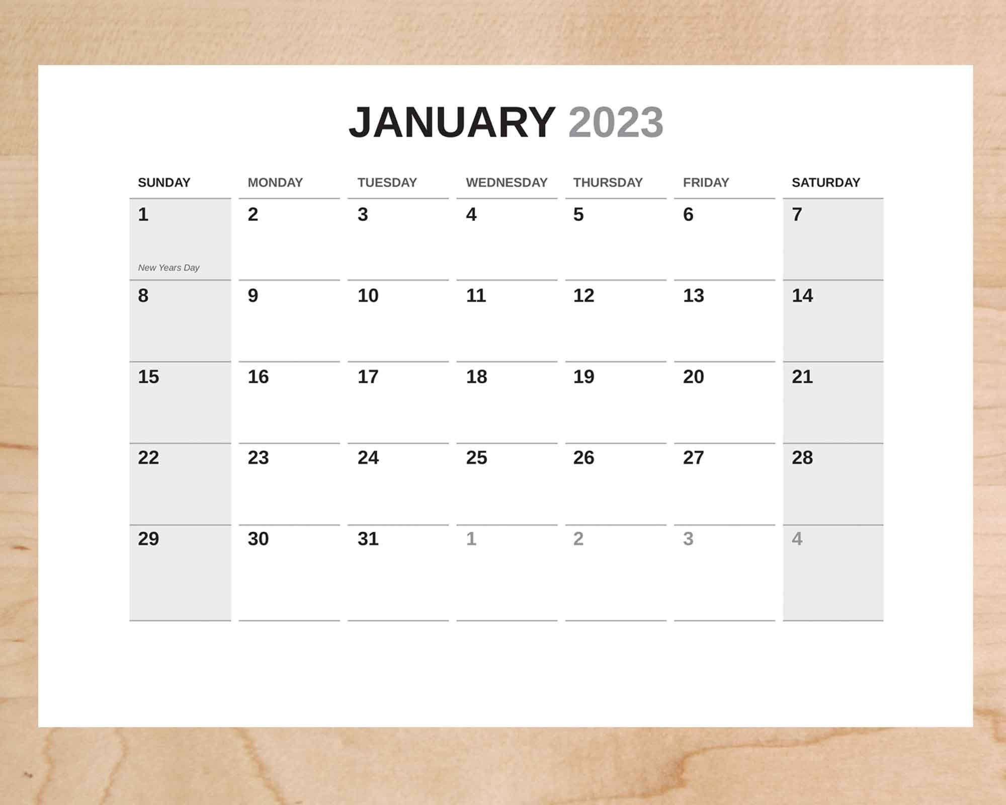 2023 Calendar Template, Adobe Indesign Calendar Template, Editable 2023